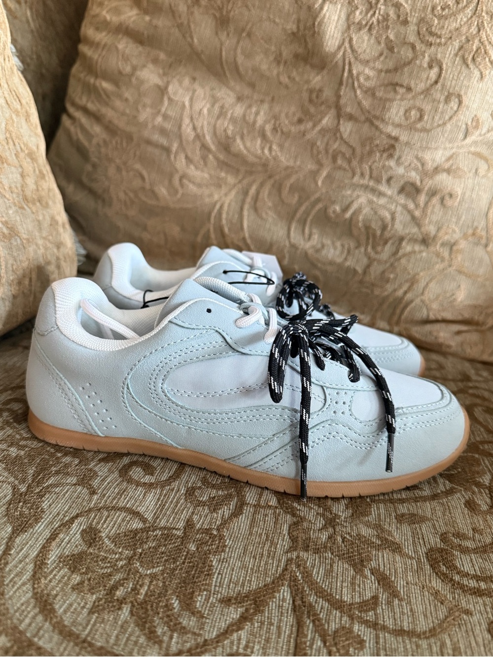 Time and Tru White Sneakers with Tan Sole